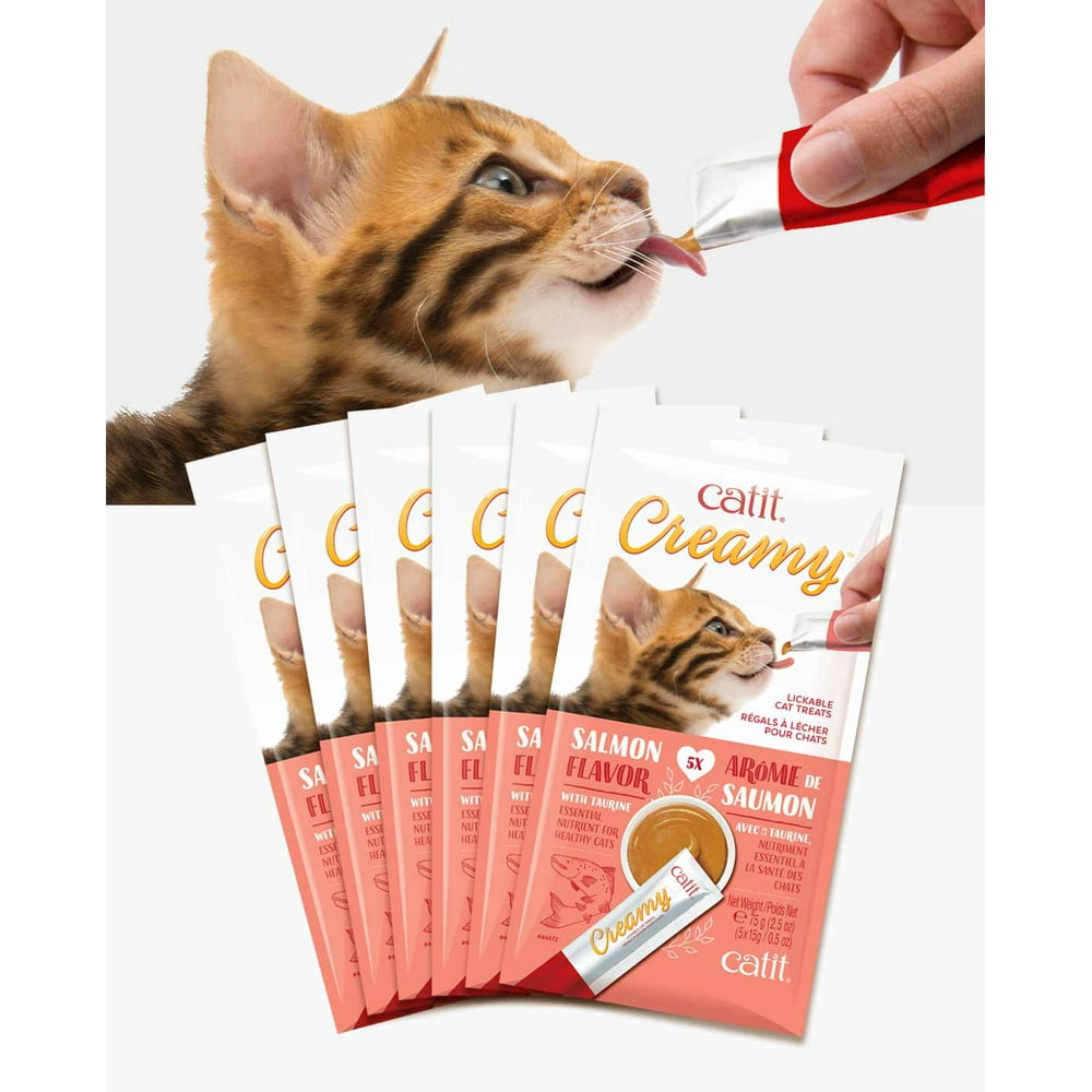 Catit Creamy Lickable Cat Treats Tube, Salmon 30 Pack
