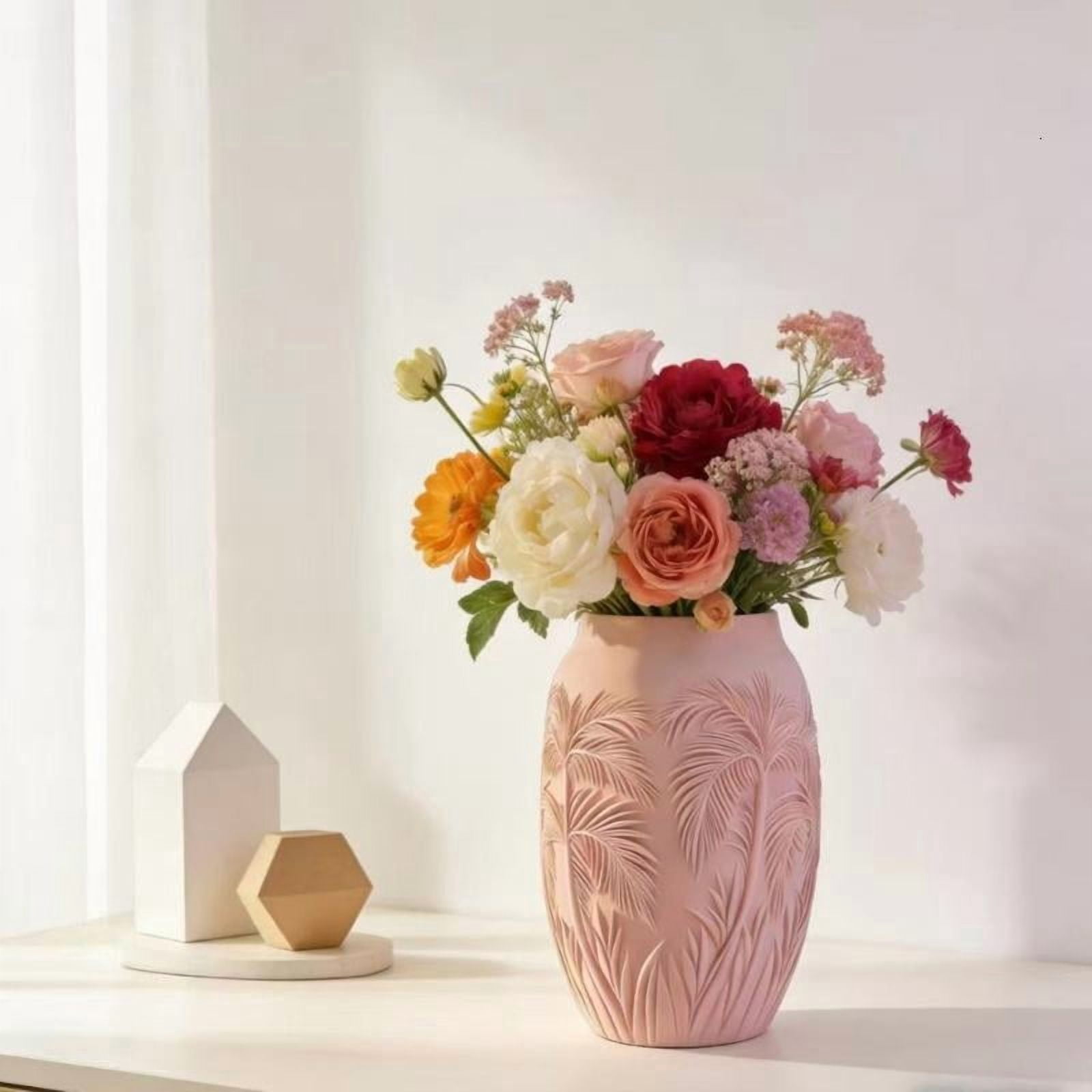 CEORPER Handmade Resin Casting Mold For Embossed Palms Leaf Design Flower Pot
