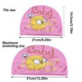thumbnail image 3 of Gorro de baño para niños, cómodo y no daña la cabeza. Gorro de baño de tela con estampado de dibujos animados para niños y niñas. Gorro de baño de aguas termales para niños., 3 of 6