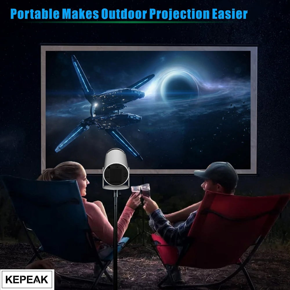 Auto Keystone Mini Portable Projector, 4K/260 ANSI Smart Projector with WiFi 6 BT 5.0, Screen Adjustment, 180 Degree Rotation, Home Video Projector Built-in Android 11.0 OS