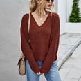 thumbnail image 1 of Top De Punto Suelto Para Mujer Top De Punto Corto Para Mujer Prendas De Punto Con Cuello En V Manga Larga Color Puro Respetuoso Con La Piel Respirable Corto Jersey De Punto Suelto ACTIVE Cocina, Decoración y Otros, 1 of 5