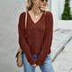 thumbnail image 1 of Top De Punto Suelto Para Mujer Top De Punto Corto Para Mujer Prendas De Punto Con Cuello En V Manga Larga Color Puro Respetuoso Con La Piel Respirable Corto Jersey De Punto Suelto ACTIVE Cocina, Decoración y Otros, 1 of 5