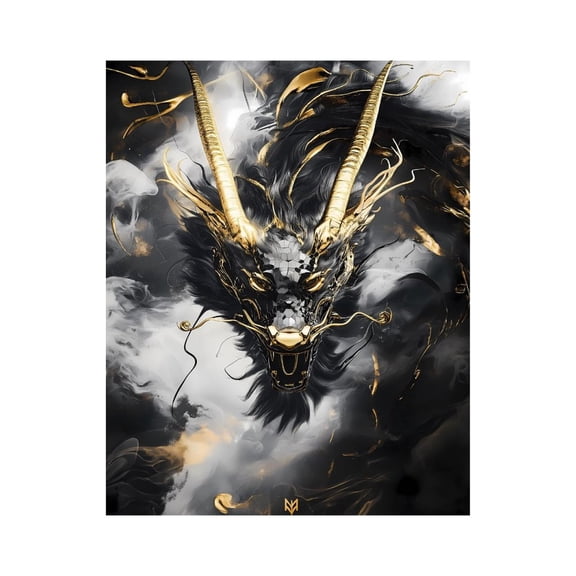 Paint by Numbers Kit for Adults, Golden Black Mystical Dragon Art Paint by Numbers, Easy Paint by Numbers Kit for Adults Beginner, DIY Adult Paint by Number Kits on Canvas, Home Decor