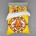 thumbnail image 2 of Ambesonne Hamsa Bedding Set 3 Pcs, Sun Aura Energy, Twin XL, Yellow Orange Brown, 2 of 3