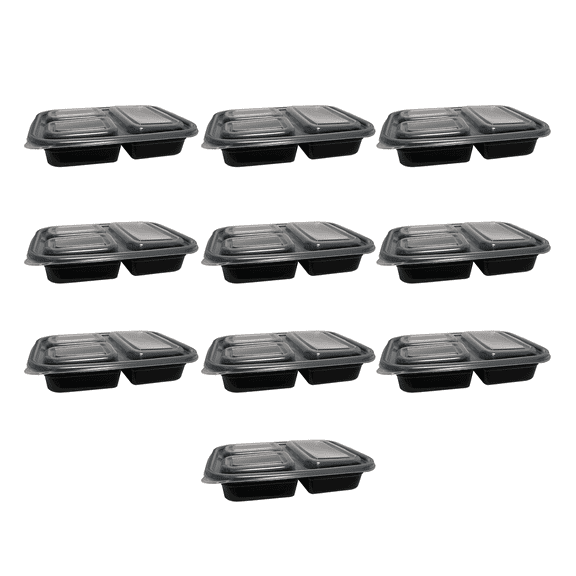 Set de 10 Contenedores de Plástico STYRKA 3 Divisiones 20 Piezas Color Negro
