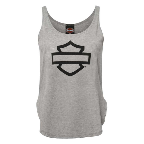 Harley-Davidson Women's Open Bar & Shield Curved Hem Sleeveless Tank Top (XS), Harley Davidson