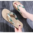 thumbnail image 3 of NUZYZ Women Shoes Summer Floral Flip Flops Beach Sandals Anti-slip Thongs Slippers, 3 of 8