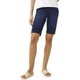 thumbnail image 1 of HUE Womens Game Changing Denim High Rise Bermuda Short, Dark Rinse Wash, Small, 1 of 2