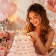 thumbnail image 4 of MYUNNIL Pink Bow Cupcake Decorations, 1" Mini Cute Flat Matte Resin Bow Themed Cake Toppers, Easy to Use Reusable Dessert Decor for Party Wedding, 4 of 9