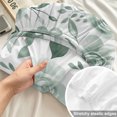 thumbnail image 4 of Full Size Fitted Sheet Set - Sage Green Flower 3 Piece Bedding Sets 16" Deep Pocket Fitted Sheet with 2 Pillowcases Vintage Rose Floral Botanical Leaf Brushed Microfiber Hotel Luxury Bed Sheets, 4 of 9