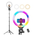 thumbnail image 1 of UBeesize 12'' RGB Selfie Ring Light with 62’’ Tripod Stand for Video Recording＆Live Streaming(YouTube, Instagram, TIK Tok), Compatible with Phones, Cameras and Webcams, 1 of 5