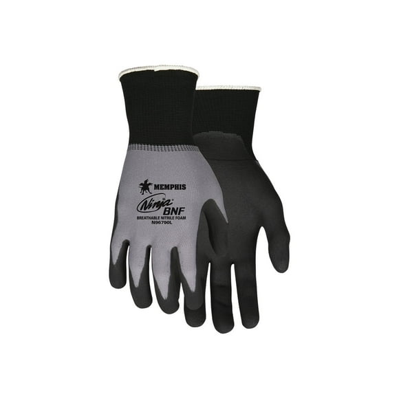 Memphis Glove Ninja - Gloves - S - nylon, spandex, breathable nitrile foam (BNF) - gray, black