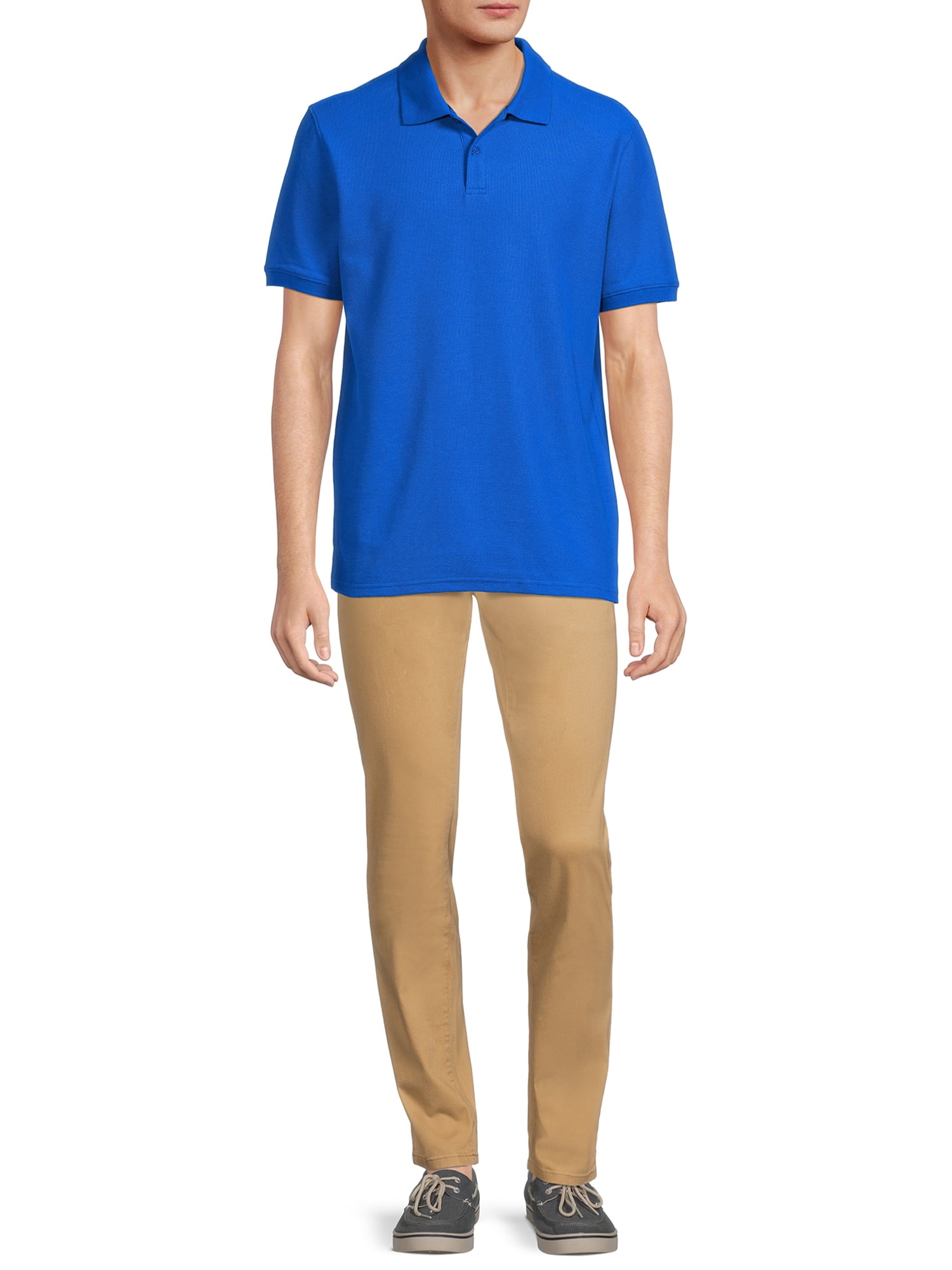 Wonder Nation Young Mens School Uniform Short Sleeve Pique Polo Shirt, Sizes S-XL