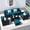 Black Rattan + Lake Blue, variant on SHGJ&SOFT 7 Piece Patio Furniture Set, Wicker Outdoor Sectional Sofa with Washable Cushion Covers and Tempered Glass Table, Rattan Conversation Set for Poolside