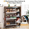 thumbnail image 2 of Tribesigns Shoe Cabinet with 3 Flip Drawers & 5 Tiers shelves, Freestanding Tipping Bucket Shoe Cabinet Wooden Shoe Rack with Compartments,Modern Shoe Storage Cabinet for Entryway, Porch,Living Room, 2 of 6