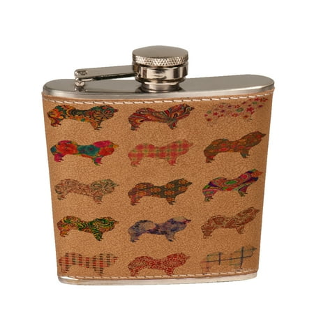 

KuzmarK 6 oz. Leather Pocket Hip Liquor Flask - Chow Chow Dog
