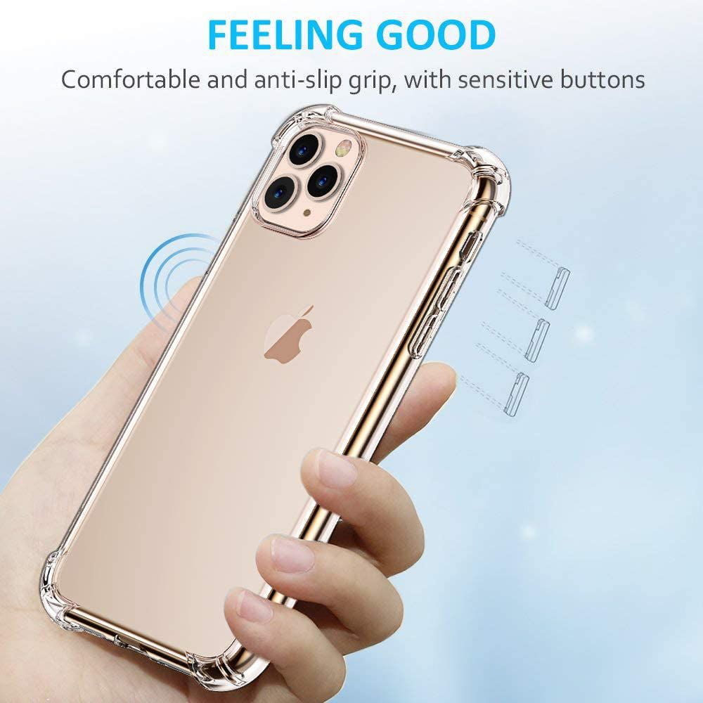 iPhone 11 Pro Max Case, Crystal Clear Anti-Scratch Shock Absorption Phone  Case Cover with 4 Corners Protection, Soft TPU Slim Case for Apple iPhone  11