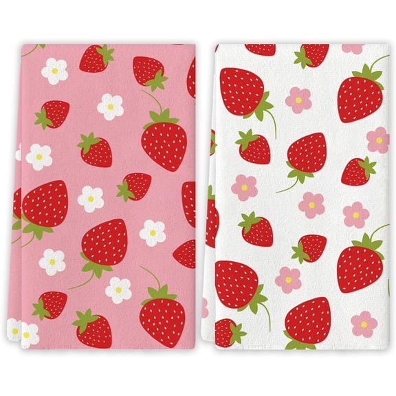 Summer Strawberry Party Decorations Strawberry Kitchen Towels Strawberry Shortcake Party Decor Strawberry First Birthday Decorations Summer Dish Towels Spring Summer Decorations