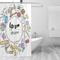 thumbnail image 3 of Polyester Fiber Shower Curtain, Graffiti Textiles Shower Curtain, Metal Buckled Eye Waterproof Shower Curtain, Can Be Washed-72x72in, 3 of 8