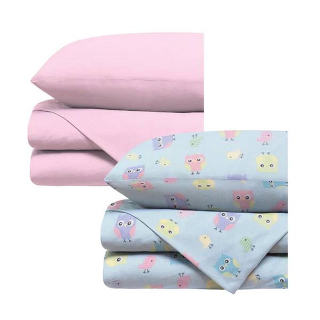 Set de Sábanas Cajon Cuna Chiquimundo Buhitos y Rosa