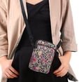 thumbnail image 4 of HELLHERO Leopard Print with Pink Roses Double Zipper Sling Bag with Zipper for Travel Daily Use, 4 of 7
