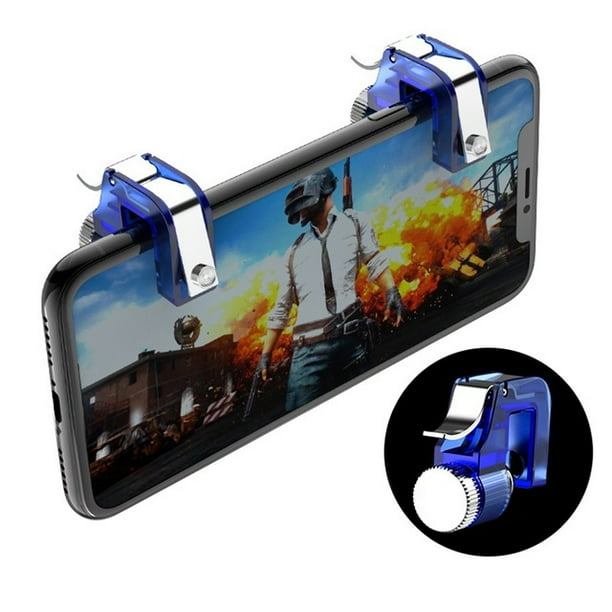 Metal Smart Phone Mobile Gaming Trigger for PUBG Mobile Gamepad Fire Button  Aim Key L1 R1 Shooter PUBG Controller blue 