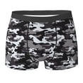 thumbnail image 6 of Men's Boxer Briefs, Black Grey White Camouflage Soft Comfy Mens Underwear Boxer Briefs Breathable With Widen Waist, 6 of 7