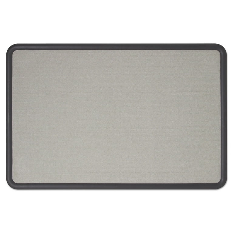 Contour Fabric Bulletin Board, 36 x 24, Gray Surface, Black Plastic Frame Contour Fabric Bulletin Board, 36 x 24, Gray Surface, Black Plastic Frame