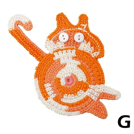 

Coasters For Drinks Holder Cat Butt Cup Mat Pad Handmade Knitted Cushion NEW T7M4