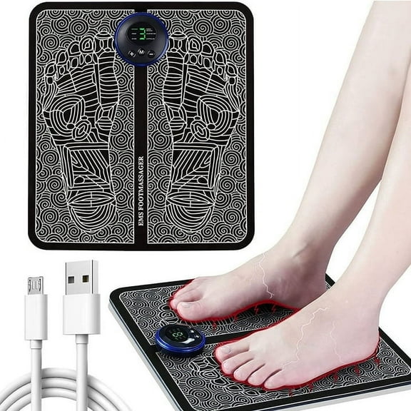 EMS Foot Massager Mat, Pro Electrode Foot Stimulator Mat, Improve Plantar Fasciitis and Neuropathy, Relieve Pain, Increase Blood Circulation, EMS Leg Reshaping Foot Massager