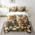 thumbnail image 2 of Erosebridal Cute Cat Kitten Print Bedding Sets Queen Size, Pet Lovers Comforter Sets with Sheets, Daisy Blossoms Home Decor, Reversible 7 Pieces, 2 of 4