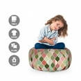 thumbnail image 2 of Abstract Storage Toy Bag Chair, Middle Eastern Style Traditional Geometric Shapes with Inner Dots Artisan Motif, Stuffed Animal Organizer Washable Bag, Small Size, Multicolor, by Ambesonne, 2 of 3