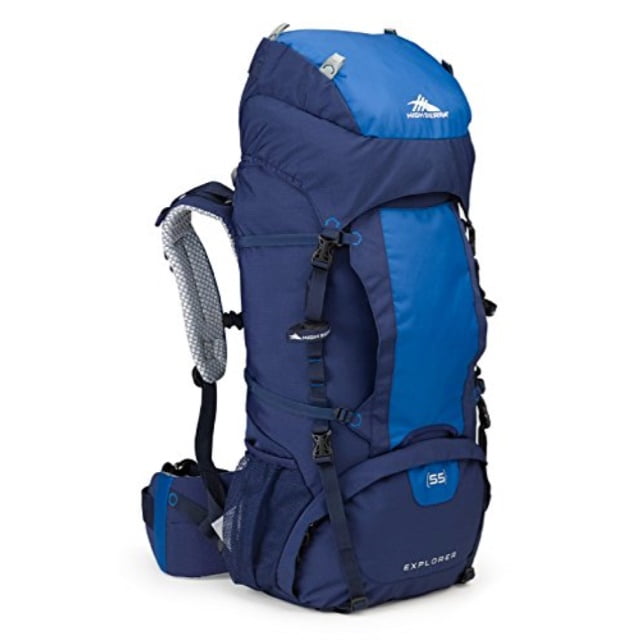 High Sierra Explorer 55L Internal Frame Backpack, Top Load 55 Liter Hiking Backpack, True Navy