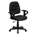 thumbnail image 2 of Flash Furniture Mid-Back Black Leather Swivel Ergonomic Task Office Chair with Adjustable Arms, 2 of 12