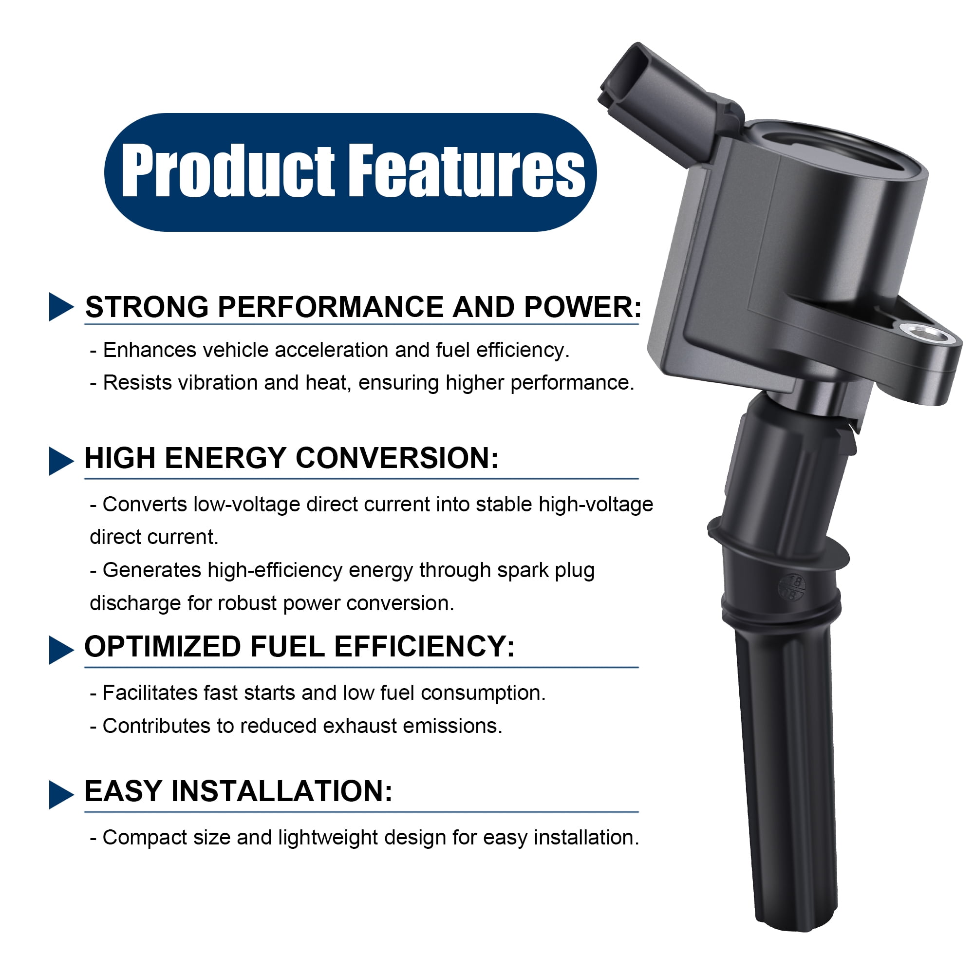 Set of 8 Ignition Coils DG508 & Motorcraft Spark Plugs SP479 for Ford F-150 F-250 Crown Victoria Expedition Mustang Lincoln Mercury Explorer 4.6L 5.4L V8  & Free Gift Anti-Seize Lubricant(5g)