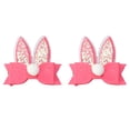 thumbnail image 4 of Miangastore Adorable Rabbit Ear Hair Clips with Bow Design for Kids Pink Fabric Easter Headdress 4 Pieces, 4 of 8