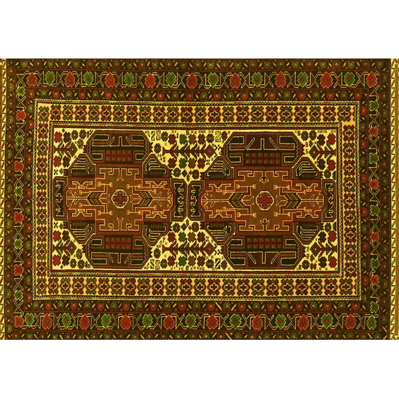 Ahgly Company Indoor Rectangle Persian Yellow Traditional Area Rugs, 8' x 10'