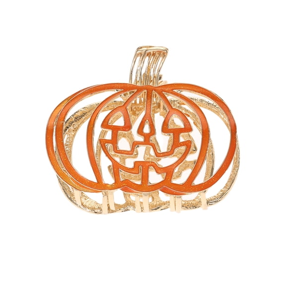 Way to Celebrate Halloween Women's Gold Metal Jack-O-Lantern Claw Clip, Multicolor, 1 Piece
