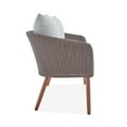 thumbnail image 6 of Athens All-Weather Wicker Two-Seat Outdoor Brown Bench with Light Gray Cushions, 6 of 6