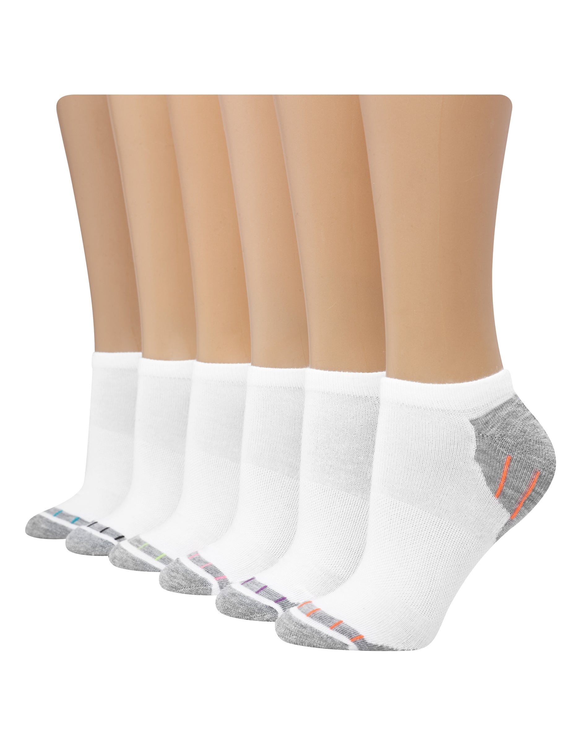 Hanes   No-Show Socks 6-Pairs Comfort Fit Women's Pack X Temp Low Cut Cushioned