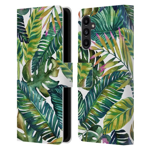 Head Case Designs Officially Licensed Mark Ashkenazi Banana Life Tropical Leaves Leather Book Wallet Case Cover Compatible with Samsung Galaxy A13 5G (2021)