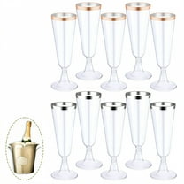 ACDANC 10Pcs Champagne Flutes Plastic 5 oz Disposable Martini Glasses Champagne Flutes Glass for Party Wedding Decoration Mix3