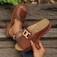 thumbnail image 2 of Slippers for Women,Comfortable Slippers For Everyday Casual Use Open Toe Design On Style Versatile For Relaxed Outfits,Womens Slippers,Brown,7.5, 2 of 8