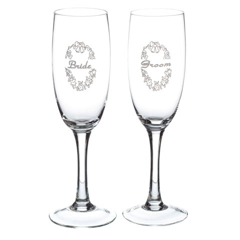 Victoria Lynn Bride and Groom Double Heart Wedding Toasting Glasses 8 