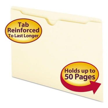 Smead File Jacket, Reinforced Tab, Flat-No Expansion, Legal Size, Manila, 100 per Box (76500)