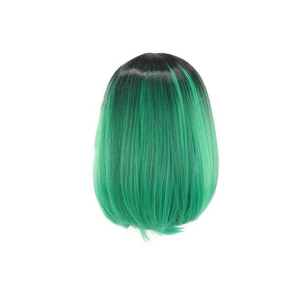 Womens Bob Wig Gradient Color Cosplay Synthetic Hair Wig Short