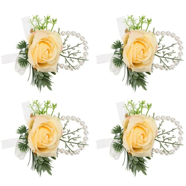 Flor artificial Minnieouse ABS Realista para bodas Decoración de flores Novia Champagne