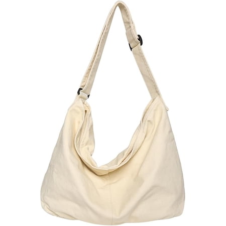 CoCoMangos Canvas Messenger Bag Large Everything Tote Bag Womens Soft Shoulder Bag Trendy Purse Casual College Work Crossbody Bag