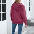 thumbnail image 6 of Women's Hoodies Solid Color Long Sleeve Sweatshirt with Pockets Hooded Sweat Top Fleece Pullover s Autumn Winter Thermal Sweatshirts Sweater Tunic Hoodie Streetwear Fashion, 6 of 6
