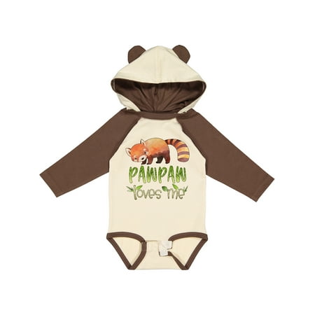 

Inktastic Pawpaw Loves Me Cute Red Panda Gift Baby Boy or Baby Girl Long Sleeve Bodysuit
